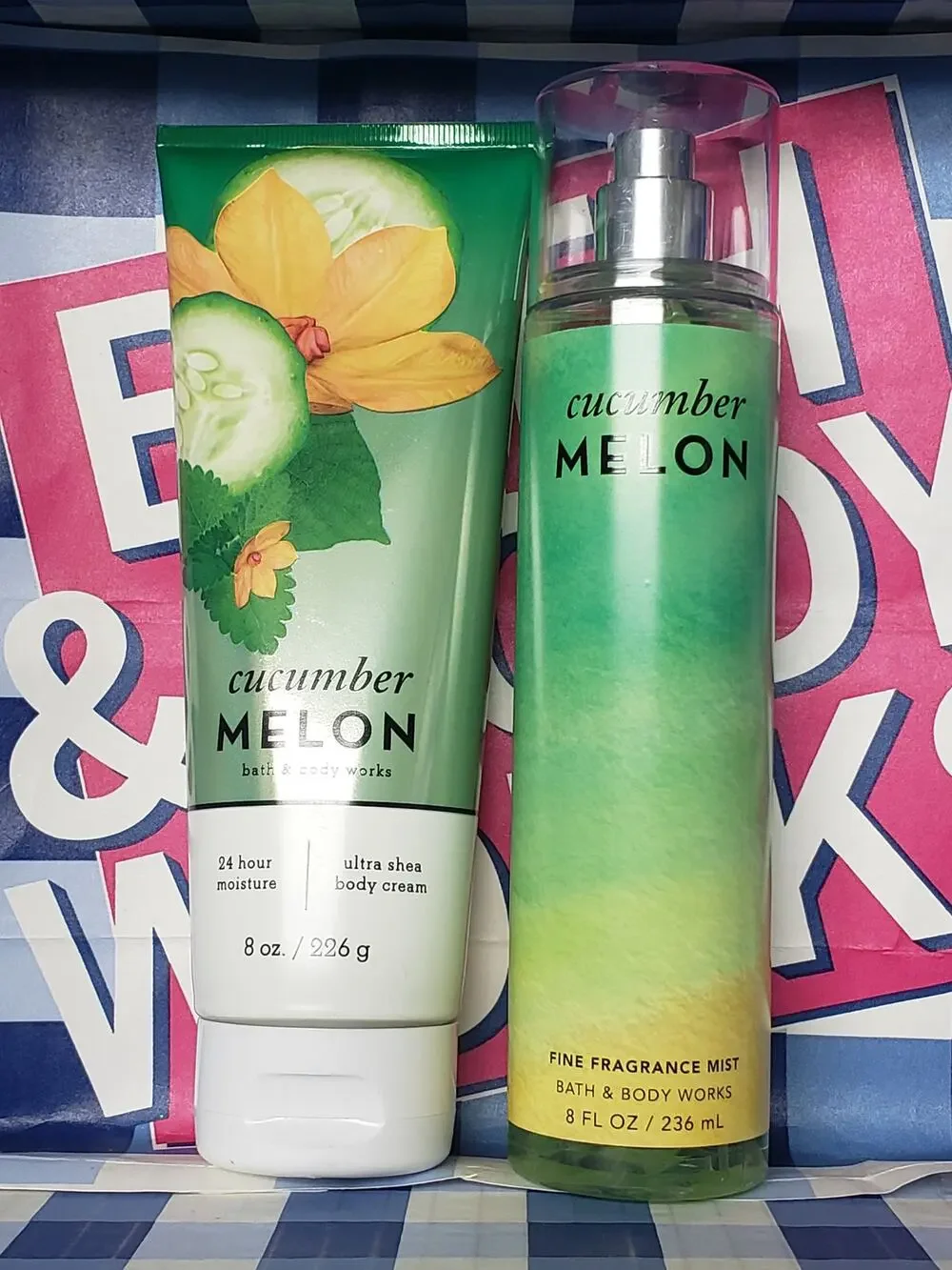 BBW Cucumber Melon Ultra Shea Body Cream & Fine Fragrance Mist Bundle